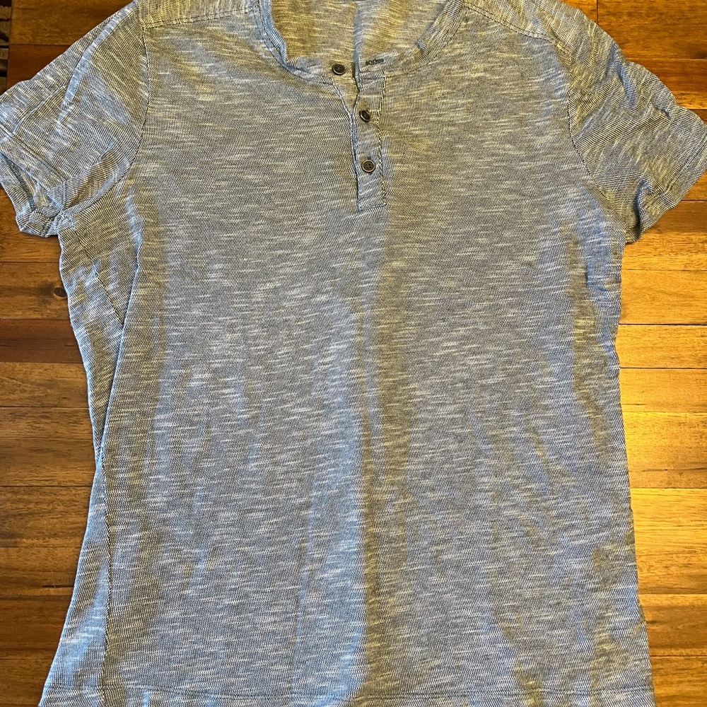 Marc Anthony Blue Short Sleeve Henley  Size M